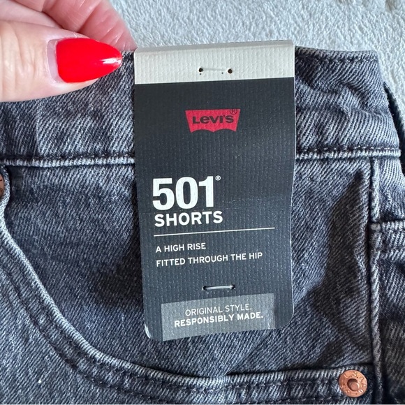 Levi's 501 Women's Dark Gray Button Fly Jean Shorts. Size 10/30 - Picture 2 of 6
